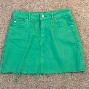 Neon green mini skirt, so cute for Halloween!!